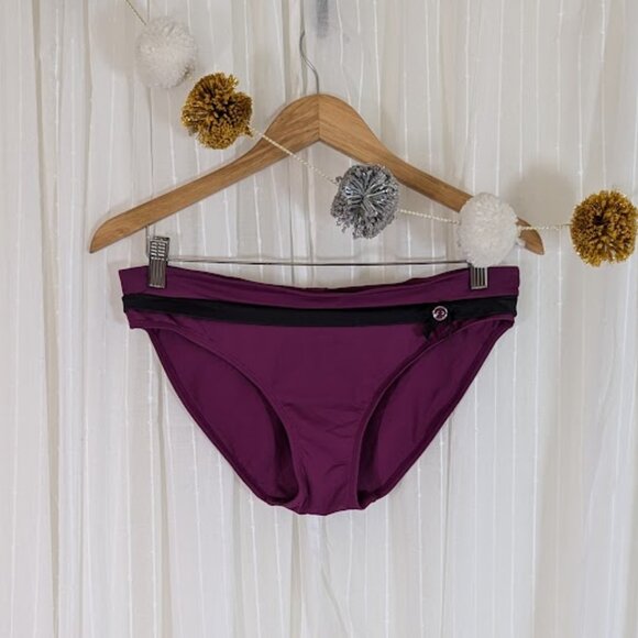 Panache Swimwear - Taylor Bikini Bottoms - Plum & Gray - Size Small (US)/10 (UK) - Picture 3 of 13